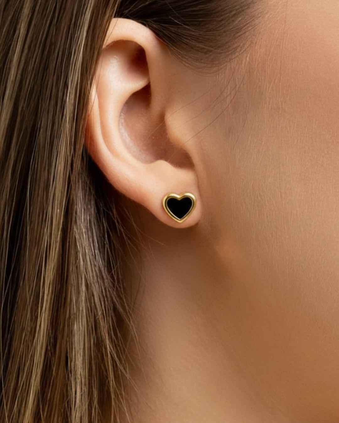 Black Heart Earring