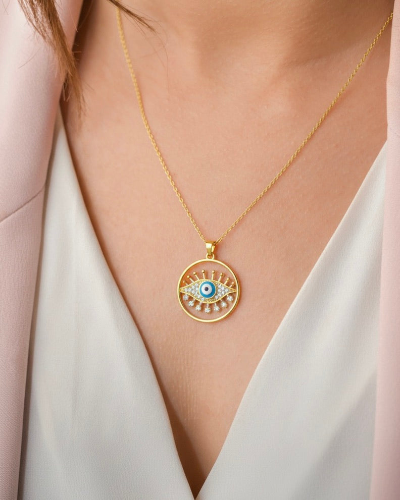 Round Evil Eye Necklace