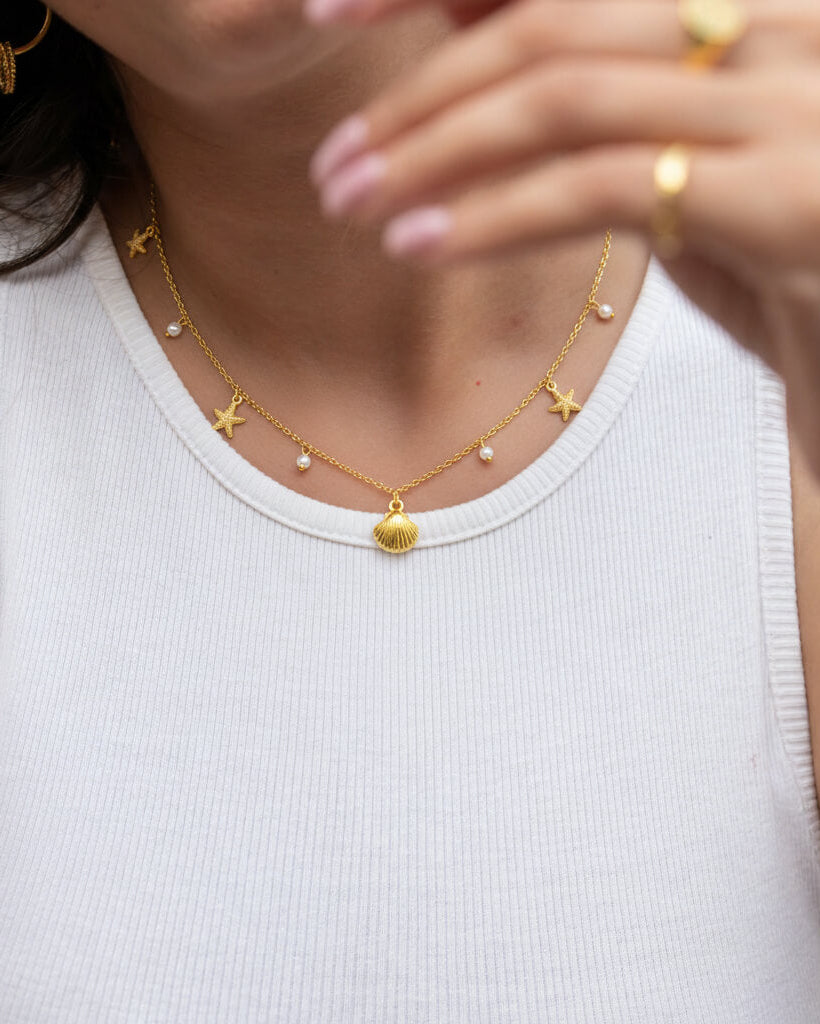 Starfish & Pearl Charm Necklace