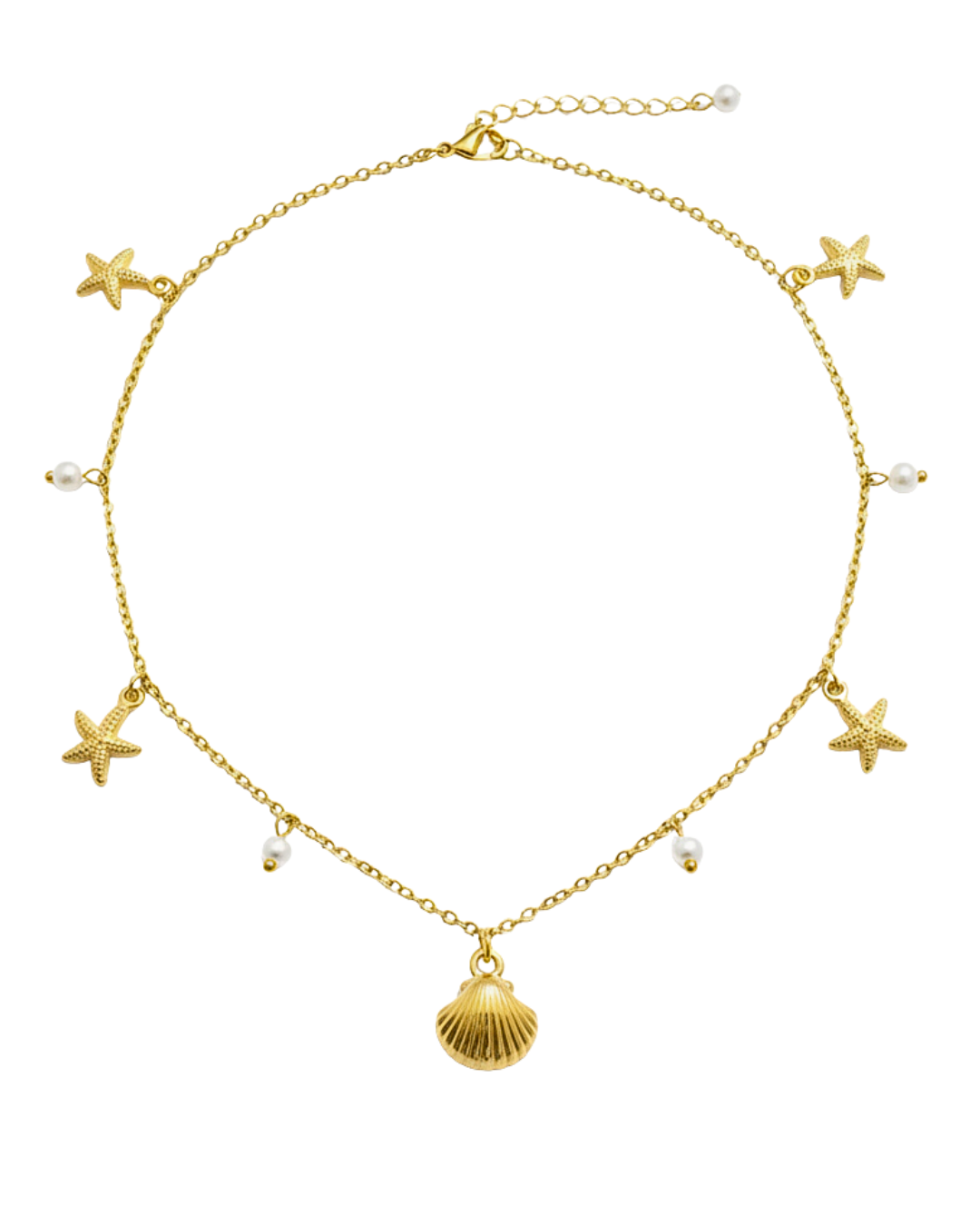 Starfish & Pearl Charm Necklace