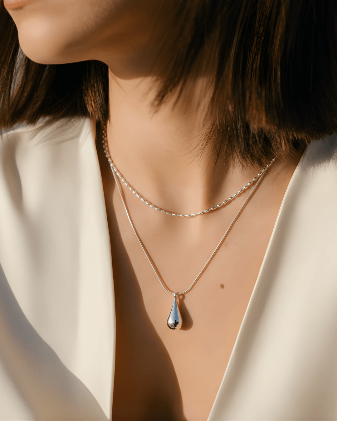 Dual Drop Layered Necklace